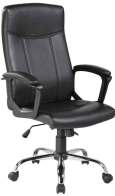 Velco Καρέκλα Γραφείου Διευθυντική με Ανάκλιση Δερματίνη 66-23621 Μαύρη