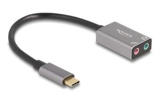 DELOCK εξωτερική κάρτα ήχου 67071 2x 3.5mm USB-C σύνδεση γκρι
