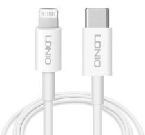 LDNIO καλώδιο Lightning σε USB-C MFi01 MFi 30W 480Mbps 1m λευκό
