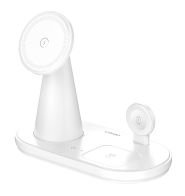 LDNIO ασύρματος φορτιστής WL01 με LED φωτισμό 3 σε 1 15W λευκός