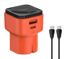 LDNIO φορτιστής τοίχου Q2420 με καλώδιο USB/USB-C 45W universal πρίζα πορτοκαλί