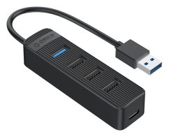 ORICO USB hub TWU32-4A 4x θυρών USB 3.0 5Gbps USB σύνδεση έξτρα τροφοδοσία μαύρο