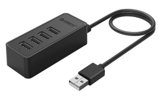 ORICO USB hub W5P-U2 4x θυρών USB 2.0 480Mbps USB σύνδεση 1m καλώδιο μαύρο
