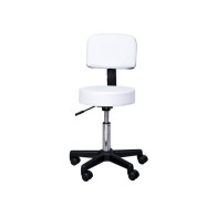 HOMCOM Τροχήλατο Σκαμπό με Ρυθμιζόμενο Ύψος 77-87.5 cm Χρώματος Λευκό  71-0014