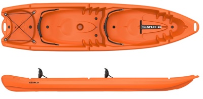 Seaflo Πλαστικό Kayak Θαλάσσης 2 Ατόμων SF-4001 SF4001.021U Πορτοκαλί