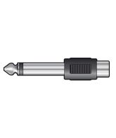 QTX ADAPTOR RCA PHONO SOCKET  6.3mm MONO JACK PLUG