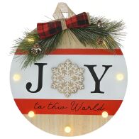 ΞΥΛΙΝΗ ΣΤΡΟΓΓΥΛΗ  ΚΡΕΜΑΣΤΗ ΠΙΝΑΚΙΔΑ JOY ΜΕ ΦΩΣ 29X4X29EK ΜΠΑΤΑΡΙΑΣ