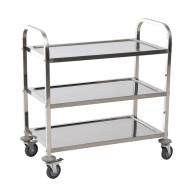 HOMCOM Μεταλλικό Τρόλεϊ Κουζίνας από Ανοξείδωτο Ατσάλι με 3 Ράφια 85 x 45 x 90 cm  801-074