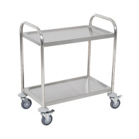 HOMCOM Μεταλλικό Τρόλεϊ Κουζίνας από Ανοξείδωτο Ατσάλι με 2 Ράφια 71 x 41 x 81 cm  801-076