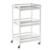 Homcom 801-123WT Ξύλινο Τρόλεϊ Κουζίνας με 3 Ράφια 78x45x38cm