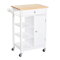 HOMCOM Ξύλινο Τρόλεϊ Κουζίνας 66 x 39.5 x 86.5 cm 801-126