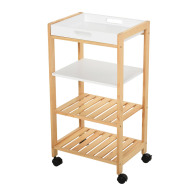 HOMCOM Ξύλινο Τρόλεϊ Κουζίνας με 4 Ράφια 76 x 40 x 30 cm  801-131