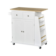 HOMCOM Ξύλινο Τροχήλατο Ντουλάπι Κουζίνας 89 x 45 x 89.5 cm 801-163