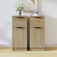 vidaXL 2 Τεμ. Κομοδίνα Sonoma Δρυς 30x30x70εκ Συνθετικό Ξύλο 811122