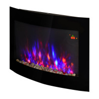 Homcom Ηλεκτρικό Τζάκι Τοίχου με LED Φωτισμό και Τηλεχειριστήριο 1800W 820-014