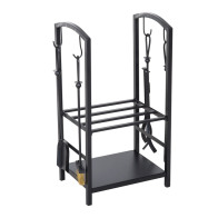 Homcom Μεταλλική Ξυλιέρα Τζακιού με Αξεσουάρ 820-143