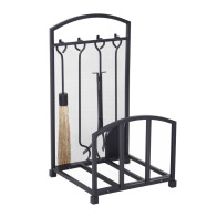 Homcom Μεταλλική Ξυλιέρα Τζακιού με Αξεσουάρ 39x39x68cm 820-160