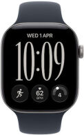 Apple Watch Series 12 Smartwatch Aluminium 42mm Αδιάβροχο με Παλμογράφο Space Grey Aluminium with Navy Blue Sport Band
