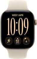 Apple Watch Series 12 Smartwatch Aluminium 42mm Αδιάβροχο με Παλμογράφο Light Gold Aluminium with Sand Sport Band S/M
