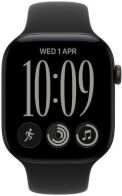 Apple Watch Series 12 Smartwatch Aluminium 46mm Αδιάβροχο με Παλμογράφο Black Aluminium with Black Sport Band M/L