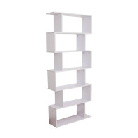 HOMCOM Ξύλινη Βιβλιοθήκη με 6 Ράφια 80 x 24 x 191 cm Χρώματος Λευκό  831-037WT