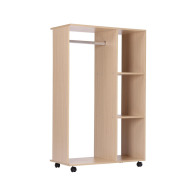 HOMCOM Τροχήλατη Ξύλινη Ανοιχτή Ντουλάπα 80 x 40 x 128 cm 831-078