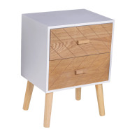 HOMCOM Ξύλινο Κομοδίνο με 2 Συρτάρια 40 x 30 x 55.5 cm  831-216V01
