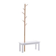 HOMCOM Ξύλινος Καλόγερος με Πάγκο 80 x 30 x 180 cm  831-223