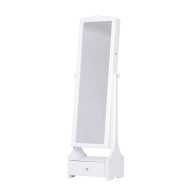 Homcom 831-274WT Κοσμηματοθήκη Μπιζουτιέρα 45x36x150cm με Ολόσωμο Καθρέπτη και LED Φωτισμό Λευκή
