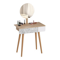 HOMCOM Ξύλινο Μπουντουάρ Με Καθρέπτη 39 x 70 x 120 cm  831-303