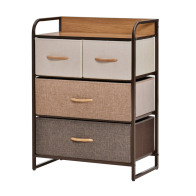 HOMCOM Μεταλλική Συρταριέρα με 4 Υφασμάτινα Συρτάρια και 1 Ράφι 58 x 29 x 78.5 cm 831-400
