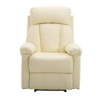 Ανακλινόμενη Πολυθρόνα με Υποπόδιο 80 x 97 x 107 cm Χρώματος Λευκό HOMCOM 833-455WT