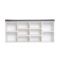 HOMCOM Πάγκος Αποθήκευσης Παπουτσιών με Μαξιλάρι και 10 Διαμερίσματα 104 x 30 x 48 cm  833-555