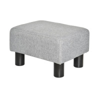 HOMCOM Ξύλινο Σκαμπό - Υποπόδιο με Υφασμάτινο Κάθισμα 40 x 30 x 24 cm Χρώματος Γκρι  833-666V70GY