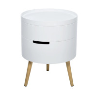 Homcom Στρογγυλό Βοηθητικό Ξύλινο Τραπεζάκι 38x48.3cm 833-874