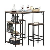 HOMCOM Σετ Μεταλλικό Ορθογώνιο Τραπέζι - Bar 109 x 60 x 100 cm με 2 Σκαμπό  835-338