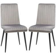 HOMCOM Σετ 2 καρέκλες κουζίνας με επένδυση και εξοικονόμηση χώρου με ατσάλινα πόδια, 43x58x90 cm, γκρι και μαύρο 835-852V00GY