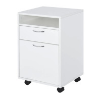 Ξύλινο Έπιπλο Γραφείου με 1 Συρτάρι και 1 Ντουλάπι 40 x 35 x 60 cm Χρώματος Λευκό HOMCOM 836-027WT