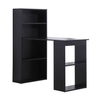 HOMCOM Ξύλινο Γραφείο με Βιβλιοθήκη 120 x 55 x 120 cm Χρώματος Μαύρο  836-069BK