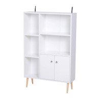 HOMCOM Ξύλινη Βιβλιοθήκη με 5 Ράφια και 1 Ντουλάπι 80 x 23.5 x 118 cm  836-114WT