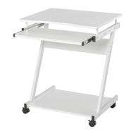 Homcom Τροχήλατο Μεταλλικό Γραφείο Υπολογιστή 60x48x73cm 836-293WT Λευκό