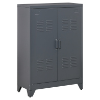 HOMCOM Ντουλάπι πολλαπλών χρήσεων Industrial Style 2 Door, Μεταλλικό ντουλάπι για σπίτι και γκαράζ - Γκρι 838-148GY