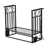 Homcom Μεταλλική Ξυλιέρα Τζακιού με Αξεσουάρ 75x30x60cm 842-163