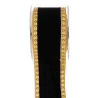 ΚΟΡΔ.FLAT VELVET LONETA  FOIL 6,7cmX4,5m ΜΑΥΡΟ-ΧΡΥΣΟ