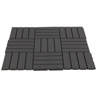 Outsunny 844-278BK Σετ 9 Πλακάκια Βεράντας, 30x30x2cm 0,81τμ Μαύρο