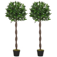 Outsunny Σετ 2 ψεύτικα φυτά δάφνης σε γλάστρα ύψους 120 cm για εσωτερικούς και εξωτερικούς χώρους 844-364
