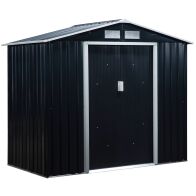 Outsunny Εργαλειοθήκη Garden Shed από λαμαρίνα με συρόμενες πόρτες, 213x130x185cm, Σκούρο Γκρι 845-030CG