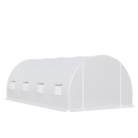 Outsunny  Μεταλλικό Θερμοκήπιο Τούνελ 6 x 3 x 2 m Χρώματος Λευκό 845-120