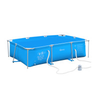 Outsunny Ορθογώνια Πισίνα με Φίλτρο και Βαλβίδα από Ατσάλι και PVC 252 x 152 x 65 cm Χρώματος Μπλε 848-016V90