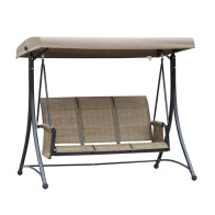 Outsunny Μεταλλική Τριθέσια Κούνια Εξωτερικού Χώρου με Σκίαστρο 196 x 128 x 172 cm 84A-110V01